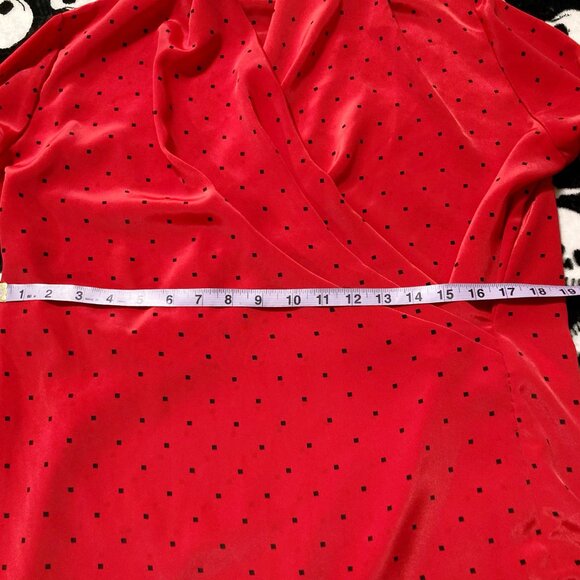Collections Internationale Dark red black diamond print blouse ~ MEDIUM LARGE - Picture 10 of 13